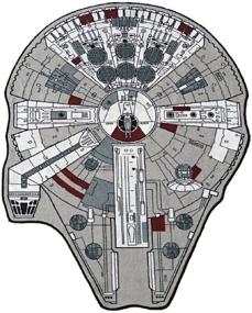 img 1 attached to 🌟 Маленький ковер с принтом звездных войн Millennium Falcon: украсьте свой интерьер галактическим стилем!