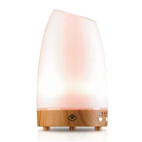 img 3 attached to 🌬️ Serene House Astro White Small 90mm Glass and Light Wood Base Aromatherapy Diffuser