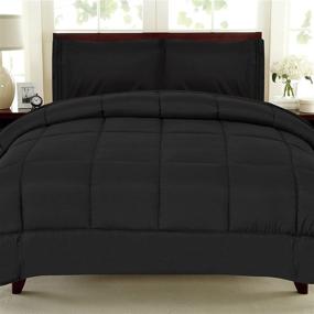 img 3 attached to Black Queen Size Goose Down Alternative Comforter by Sweet Home Collection
