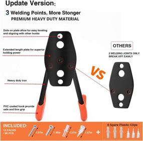 img 3 attached to 🧱 Koostone Steel Garage Hooks - 12 Piece Set for Efficient Garage Organization and Storage in Orange