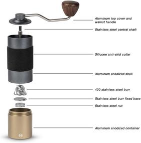 img 2 attached to ☕ HEIHOX Manual Coffee Grinder - Adjustable Conical Stainless Steel Burr Mill, 30g Capacity Portable Mill for Faster Grinding Efficiency from Espresso to Coarse, Ideal for Office, Home, and Camping