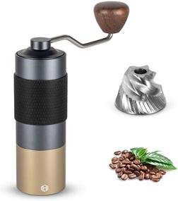 img 4 attached to ☕ HEIHOX Manual Coffee Grinder - Adjustable Conical Stainless Steel Burr Mill, 30g Capacity Portable Mill for Faster Grinding Efficiency from Espresso to Coarse, Ideal for Office, Home, and Camping