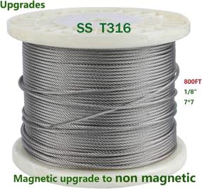 img 3 attached to 🔗 800 Feet Cable Railing 1/8" T316 Marine Grade Stainless Steel Wire Rope for Cable Railing Kit Hardware - Non-Magnetic