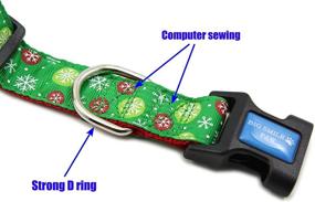 img 1 attached to Winter Wonderland: Adjustable Nylon Dog Collar with Big Smile Paw Design