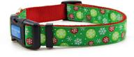 winter wonderland: adjustable nylon dog collar with big smile paw design logo