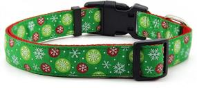 img 3 attached to Winter Wonderland: Adjustable Nylon Dog Collar with Big Smile Paw Design