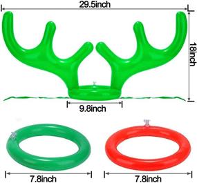 img 3 attached to 🎄 Fun and Festive: 2 Pack Christmas Reindeer Antler Ring Toss Game for Kids - Inflatable Reindeer Hat with Rings - Perfect for Family and Friends Christmas Party Games!