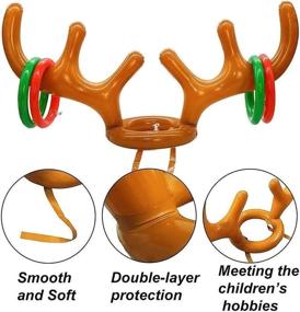 img 2 attached to 🎄 Fun and Festive: 2 Pack Christmas Reindeer Antler Ring Toss Game for Kids - Inflatable Reindeer Hat with Rings - Perfect for Family and Friends Christmas Party Games!