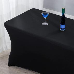 img 1 attached to 🍸 Stretch Spandex Rectangle Cocktail Tablecloth