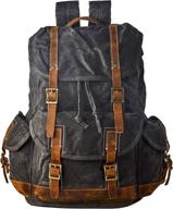 brass tacks leathercraft heavy duty vintage waxed canvas backpack for men and women - casual 15.6" laptop bookbag, travel rucksack, shoulder bag for traveling and school logo