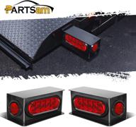 🚚 partsam 2pcs steel trailer rv light boxes housing kit with 6 inch oval red led trailer tail lights (10 leds) and 2 inch red round led side marker lights (4 leds) with grommets, wire connectors logo