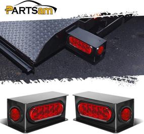 img 4 attached to 🚚 Partsam 2Pcs Steel Trailer RV Light Boxes Housing Kit with 6 Inch Oval Red LED Trailer Tail Lights (10 LEDs) and 2 Inch Red Round LED Side Marker Lights (4 LEDs) with Grommets, Wire Connectors