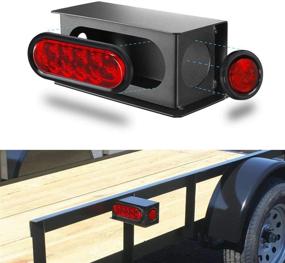 img 3 attached to 🚚 Partsam 2Pcs Steel Trailer RV Light Boxes Housing Kit with 6 Inch Oval Red LED Trailer Tail Lights (10 LEDs) and 2 Inch Red Round LED Side Marker Lights (4 LEDs) with Grommets, Wire Connectors