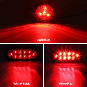 img 2 attached to 🚚 Partsam 2Pcs Steel Trailer RV Light Boxes Housing Kit with 6 Inch Oval Red LED Trailer Tail Lights (10 LEDs) and 2 Inch Red Round LED Side Marker Lights (4 LEDs) with Grommets, Wire Connectors