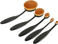 🖌️ versatile 5pcs ink blending brushes for makeup & craft: oval craft blender brush assortment for various applications logo