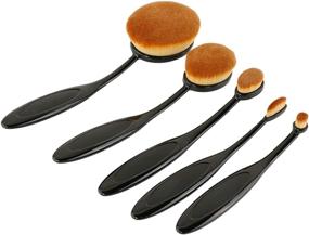 img 4 attached to 🖌️ Versatile 5pcs Ink Blending Brushes for Makeup & Craft: Oval Craft Blender Brush Assortment for Various Applications