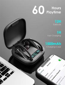 img 2 attached to 🎧 Soundnova Airsport2-2nd Gen: Top Deep Bass Waterproof Bluetooth Sports Earbuds with LED Display Charging Case - 60H Playtime for Gym Running Workout