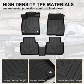 img 2 attached to 🚗 KIWI MASTER All-Weather Floor Mats Compatible with 2018-2021 Honda Accord Accessories - Front & Rear 2 Row Seat TPE Slush Liner Set in Black - Suitable for All Models