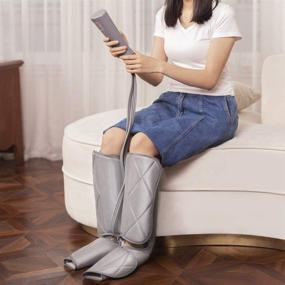 img 3 attached to Foot and Calf Massager with Heat, 3 Modes, 4 Intensities - Leg Compression Machine for Muscle Relaxation in Home and Office Use