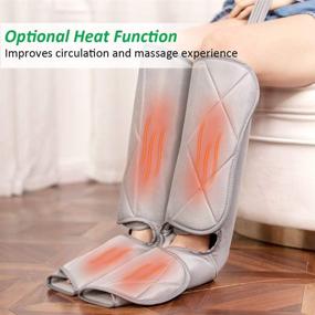 img 1 attached to Foot and Calf Massager with Heat, 3 Modes, 4 Intensities - Leg Compression Machine for Muscle Relaxation in Home and Office Use