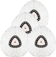 🧹 4 pack microfiber spin mop replacement head refills - easy cleaning spin mop refills logo