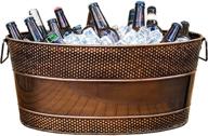 🍾 premium brekx aspen 25-quart galvanized copper-finish metal ice and drink bucket, ideal beverage tub for party hosting логотип