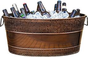 img 4 attached to 🍾 Premium BREKX Aspen 25-Quart Galvanized Copper-Finish Metal Ice and Drink Bucket, Ideal Beverage Tub for Party Hosting