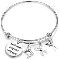 💇 zuo bao hairdresser gift: colorful charm bracelet celebrating stylists | graduation & appreciation jewelry logo