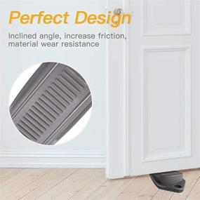 img 1 attached to 🚪 FIMOOR Heavy Duty Rubber Door Stopper Wedge – Sturdy and Stackable Multi Floor Doorstop Ensures Tight Fit for Gaps (4 Pack)