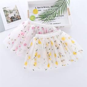 img 1 attached to 🌸 Tulle Skirt with Embroidered Flowers for Girls - Years Clothing, Skirts & Skorts