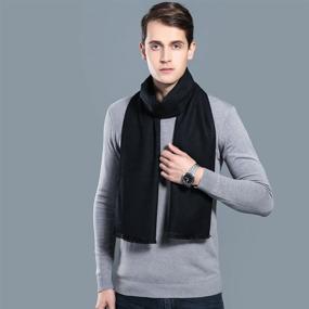 img 1 attached to Mens Winter Cashmere Scarf Ohayomi Men's Accessories