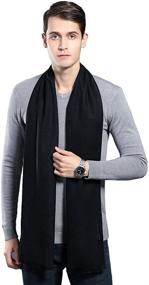 img 4 attached to Mens Winter Cashmere Scarf Ohayomi Men's Accessories