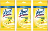 🍋 lysol disinfecting wipes to-go pack, lemon scent, 15 ct (3-pack) logo