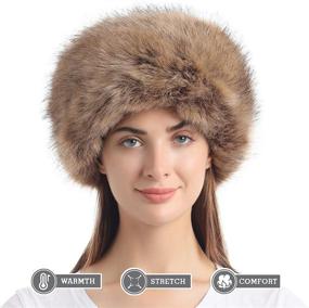 img 1 attached to 🧤 Stay Warm in Style with LA CARRIE Women's Faux Fur Cossack Russian Style White Hat