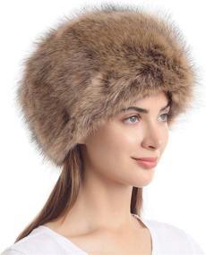 img 4 attached to 🧤 Stay Warm in Style with LA CARRIE Women's Faux Fur Cossack Russian Style White Hat