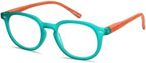 img 2 attached to 👓 Round Spring Hinge Gamma Ray Reading Glasses - Set of 4 Pairs for Men and Women