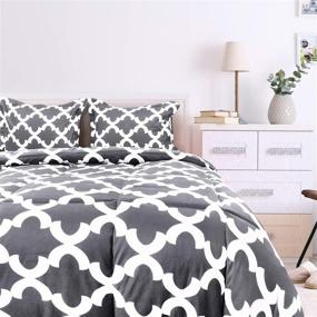 img 3 attached to 🛏️ Utopia Bedding Printed Comforter Set (King/Cal King, Grey) with 2 Pillow Shams - Luxurious Brushed Microfiber - Down Alternative Comforter - Soft, Comfortable & Machine Washable