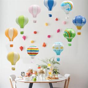 img 2 attached to 🎈 Hanging Decorative Hot Air Balloon Paper Lanterns - Set of 10, Ideal for Chinese Japanese Party, Wedding, Birthday, Anniversary, Christmas Engagement - Reusable Party Ball Lamps