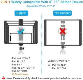 img 1 attached to Адаптер подвижный шарнир для монтажа на треногу с держателем планшета с возможностью поворота для iPad и телефона - универсальное крепление для смартфонов и iPad для iPad 8-го поколения, iPad Pro, iPad Mini, iPad Air 1, 2, 3 и всех мобильных телефонов.