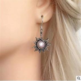 img 2 attached to 💫 Stunning Bohemian Rhinestone Earrings: Smalllove Sun, Crescent Moon, Star & Planet Dangle Drops for Women/Girls - Vintage Asymmetrical Mismatched Design - Perfect Gift Jewelry