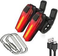 seakcoik 2-pack usb rechargeable bike tail light set - ultra bright cycling safety strobe lights for road bikes and helmets with 2 carabiners logo