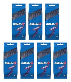 img 3 attached to 💇 Get a Close Shave with Gillette Disposable Razors Blue G2 Blades Shaver - 5pk x 7 (35 Razors)