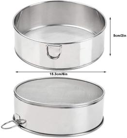 img 1 attached to 🍪 6-Inch Stainless Steel Flour Sifter with 60-Mesh Strainer for Baking, Powdering, and Straining – Professional Round Flour Sieve for Tea, Juice and More