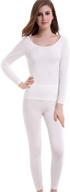 👚 women's long scoop neck thermal ultra-thin johns set - top & bottom logo