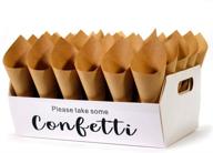 🎉 wedding confetti cone stand box tray - hold 30 confetti cones, with 30 cone papers and 30 foldable slots - diy foldable stand tray holder box logo