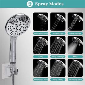 img 1 attached to 🚿 Enhanced Shower Experience: Lanhado 8'' Rain Shower Head with Handheld, High Pressure Rainfall Design, 9 Settings, Anti-Leak Waterfall Showerhead, Chrome Finish