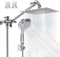 🚿 enhanced shower experience: lanhado 8'' rain shower head with handheld, high pressure rainfall design, 9 settings, anti-leak waterfall showerhead, chrome finish logo