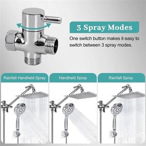 img 2 attached to 🚿 Enhanced Shower Experience: Lanhado 8'' Rain Shower Head with Handheld, High Pressure Rainfall Design, 9 Settings, Anti-Leak Waterfall Showerhead, Chrome Finish