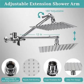 img 3 attached to 🚿 Enhanced Shower Experience: Lanhado 8'' Rain Shower Head with Handheld, High Pressure Rainfall Design, 9 Settings, Anti-Leak Waterfall Showerhead, Chrome Finish