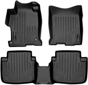 img 4 attached to 🔥 Premium MAXLINER 2 Row Black Floor Mats for 2013-2017 Honda Accord Sedan - Superior Protection and Style